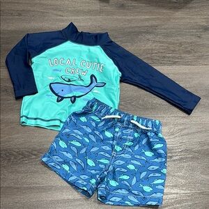 Local Cutie Crew Kids Swim Set - Blue and Navy